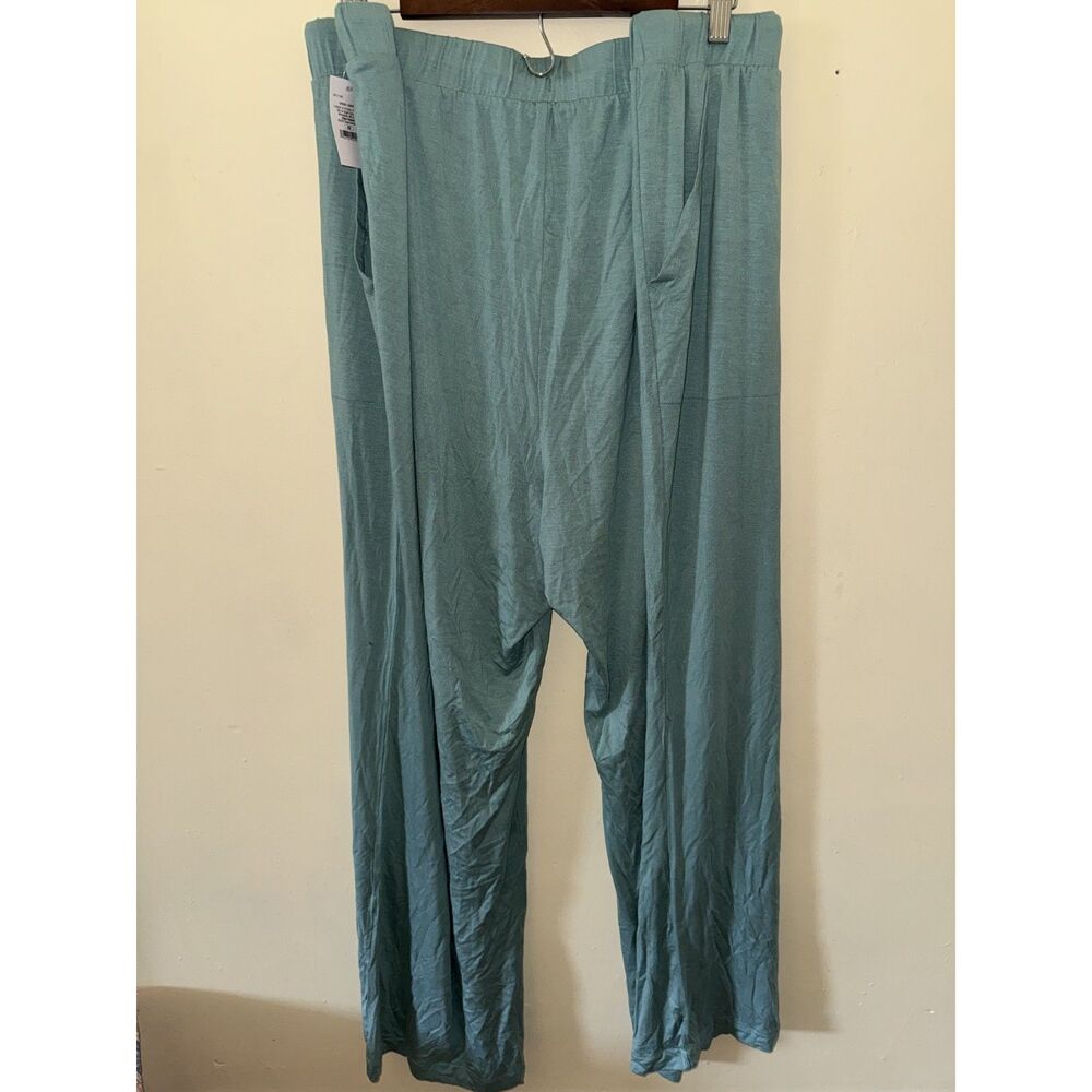 NWT Auden Cloud Knit 2-Piece Pajama Set Sage Green 4X V-Neck Top & Pants - Picture 4 of 16